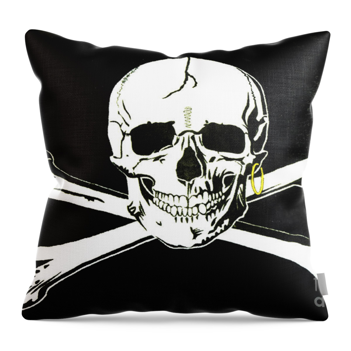 Skeleton Throw Pillow featuring the photograph Skull and cross bones by Micah May