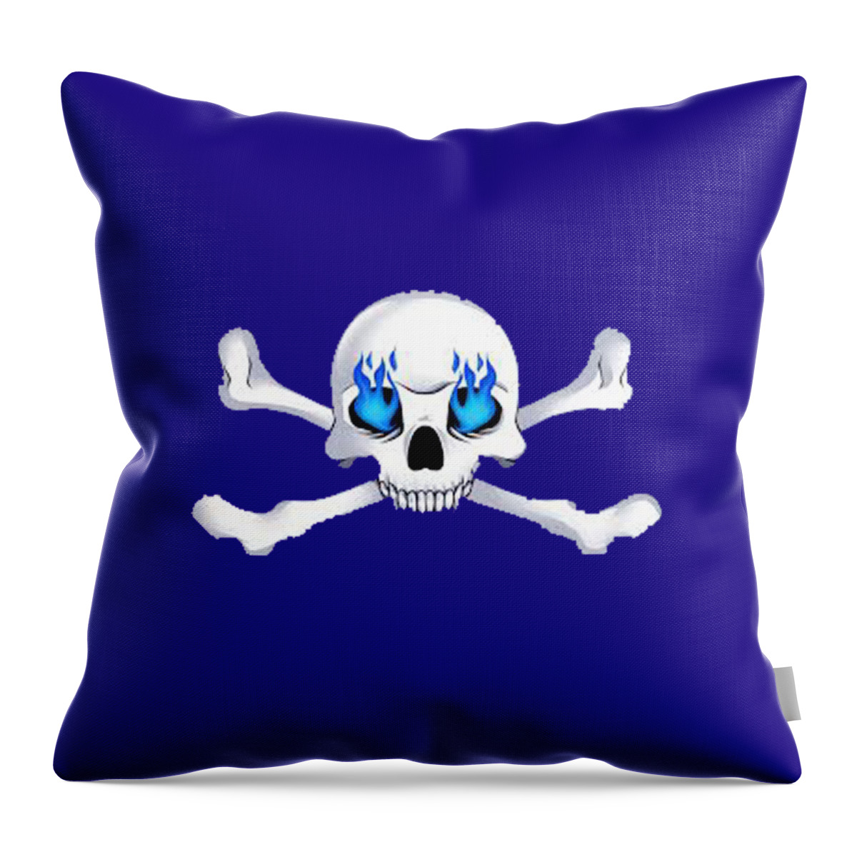 Bones Throw Pillow featuring the painting Crossbones 1 T-shirt by Herb Strobino