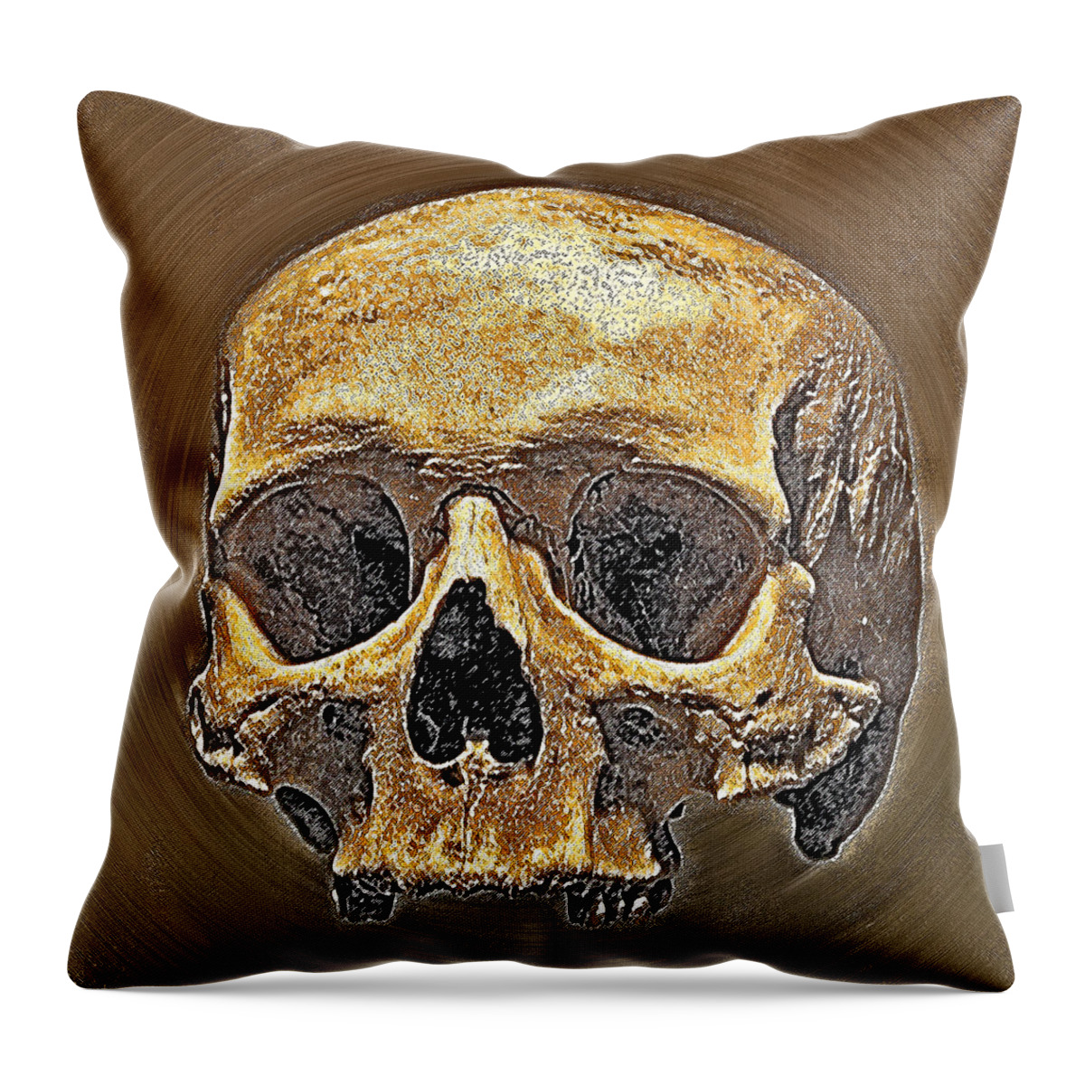Sedlec Ossuary Throw Pillow featuring the photograph Skull. by Andy i Za