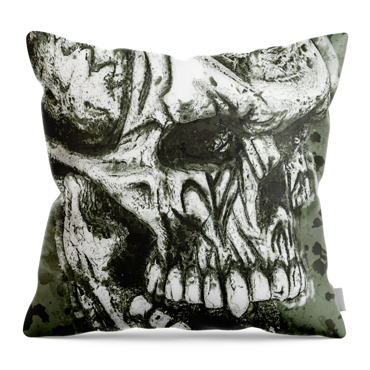 Halloween Throw Pillow featuring the photograph Skully by Pamela Williams
