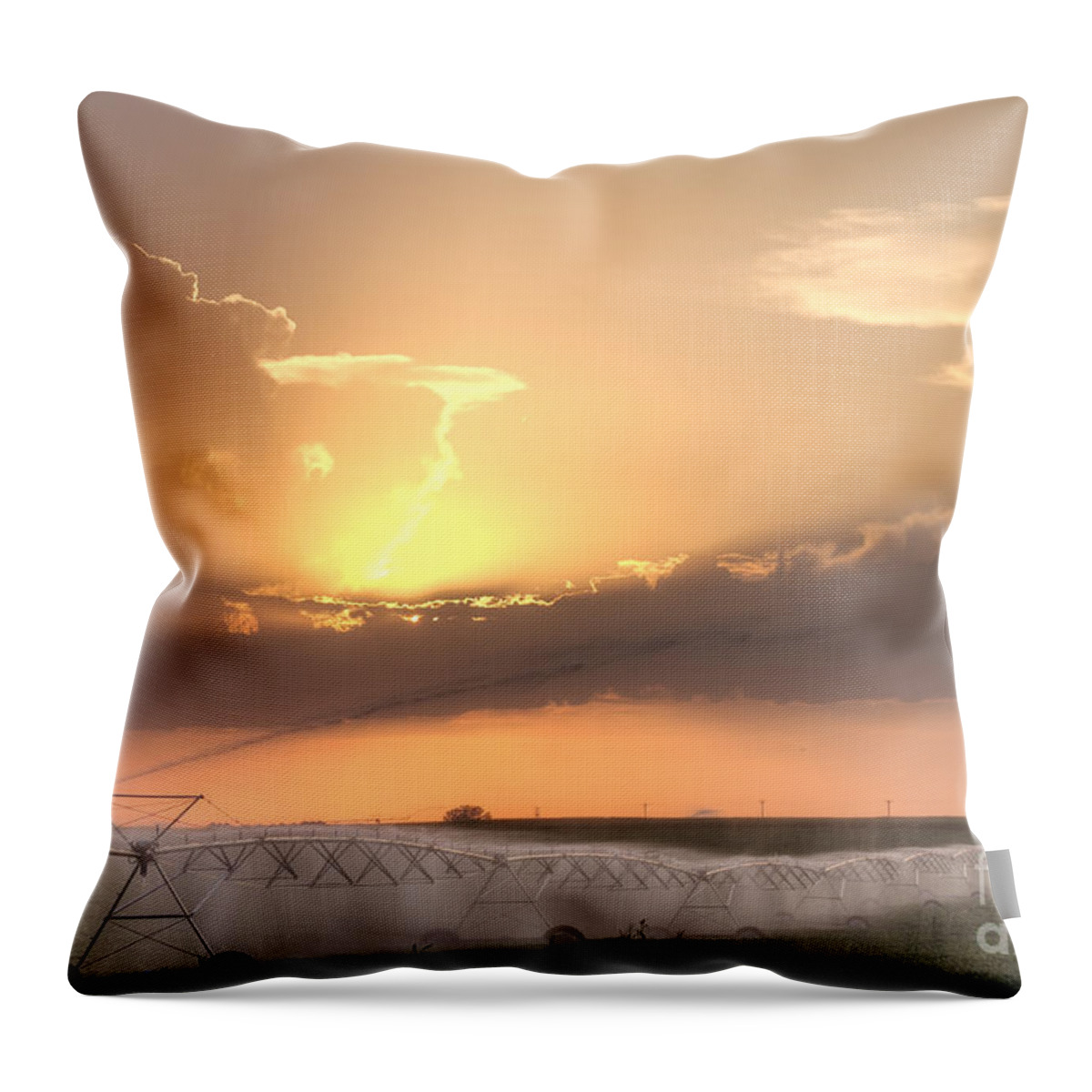 Prairie Sunset Throw Pillow featuring the photograph Sky and Water by Art Whitton