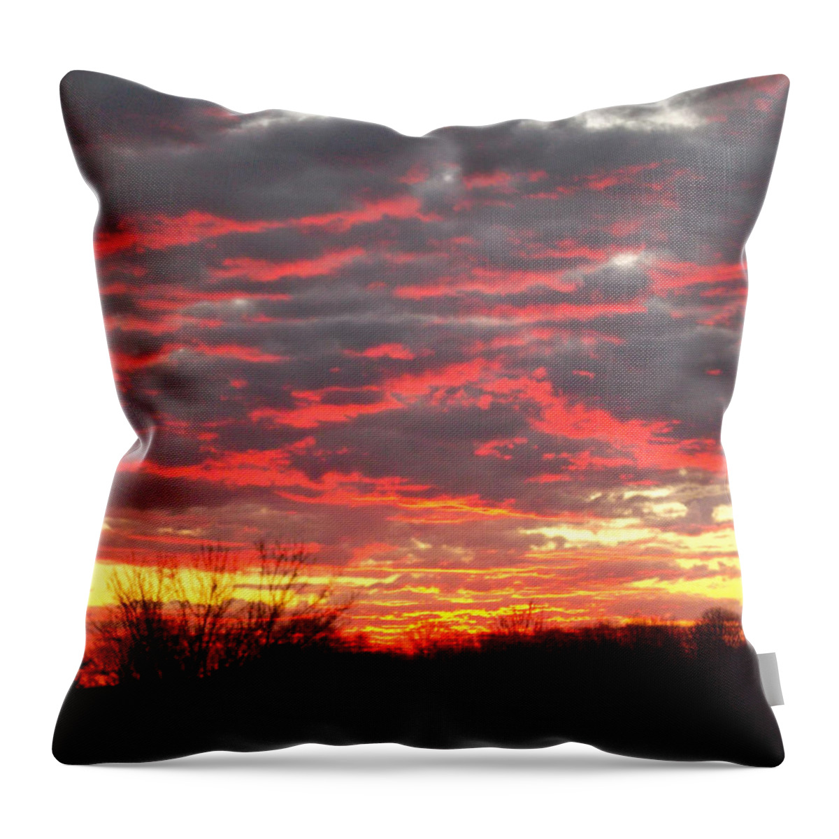 Dawn Throw Pillow featuring the photograph Sky Fire by Susan Esbensen