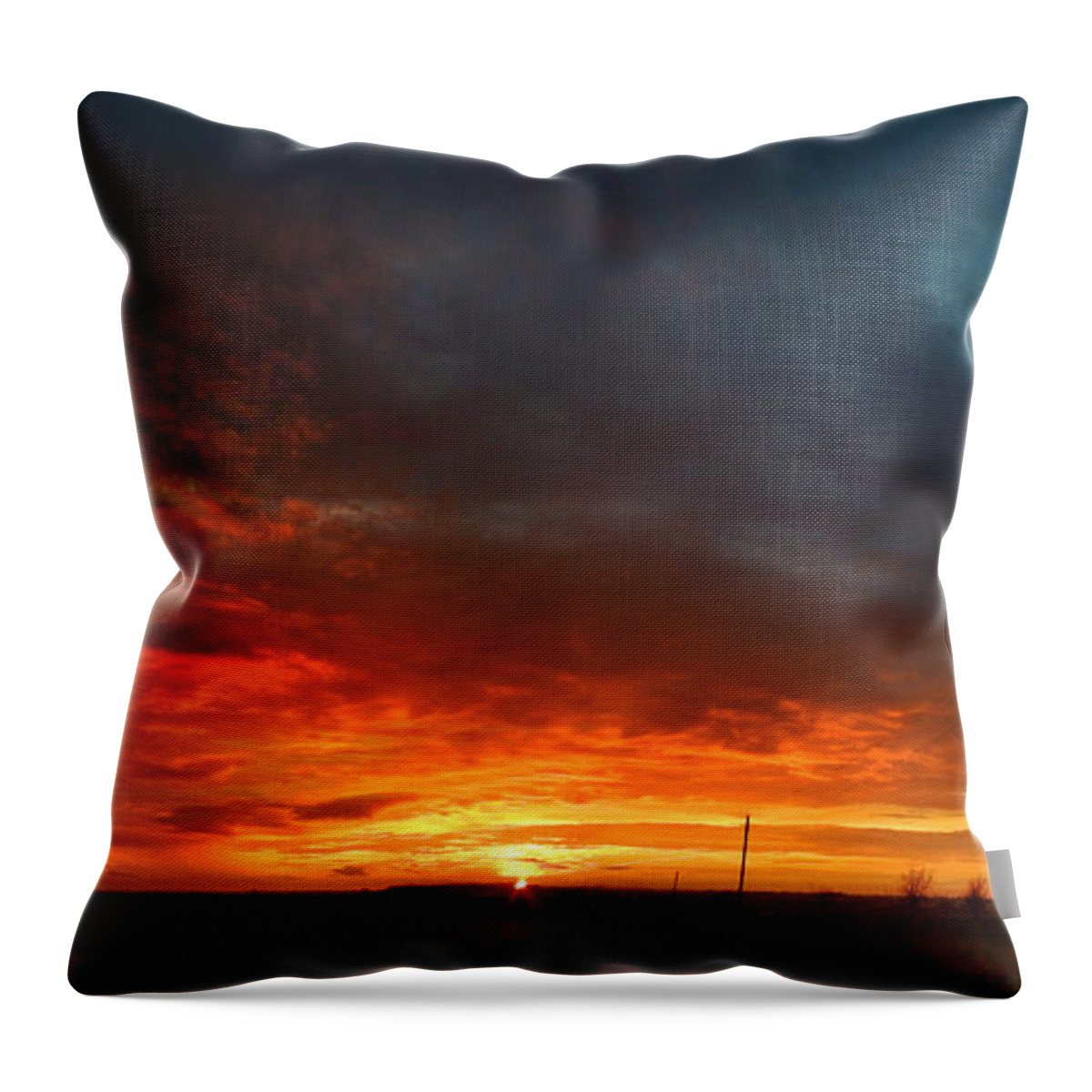 Sun Throw Pillow featuring the photograph Sky on Fire by Rod Seel