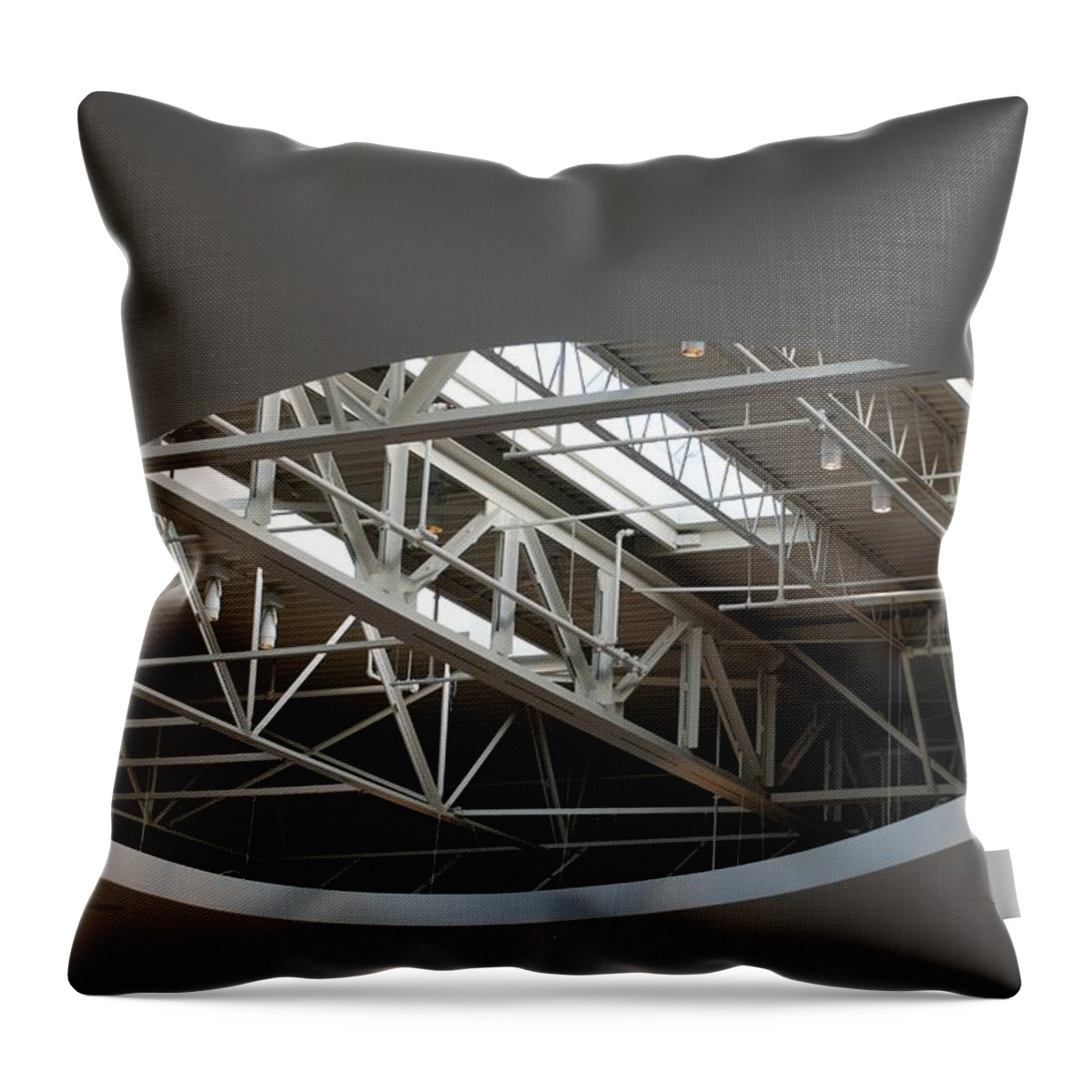 Ceiling Throw Pillow featuring the photograph Skylight Gurders by Rob Hans