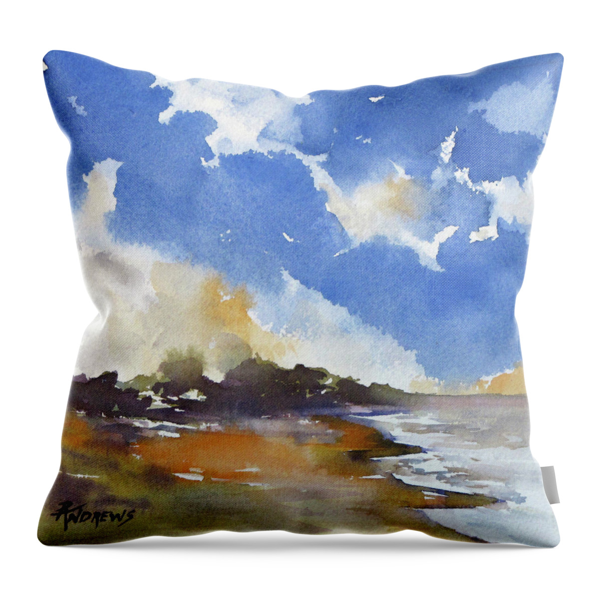 Sky Throw Pillow featuring the painting Skyscape 4 by Rae Andrews
