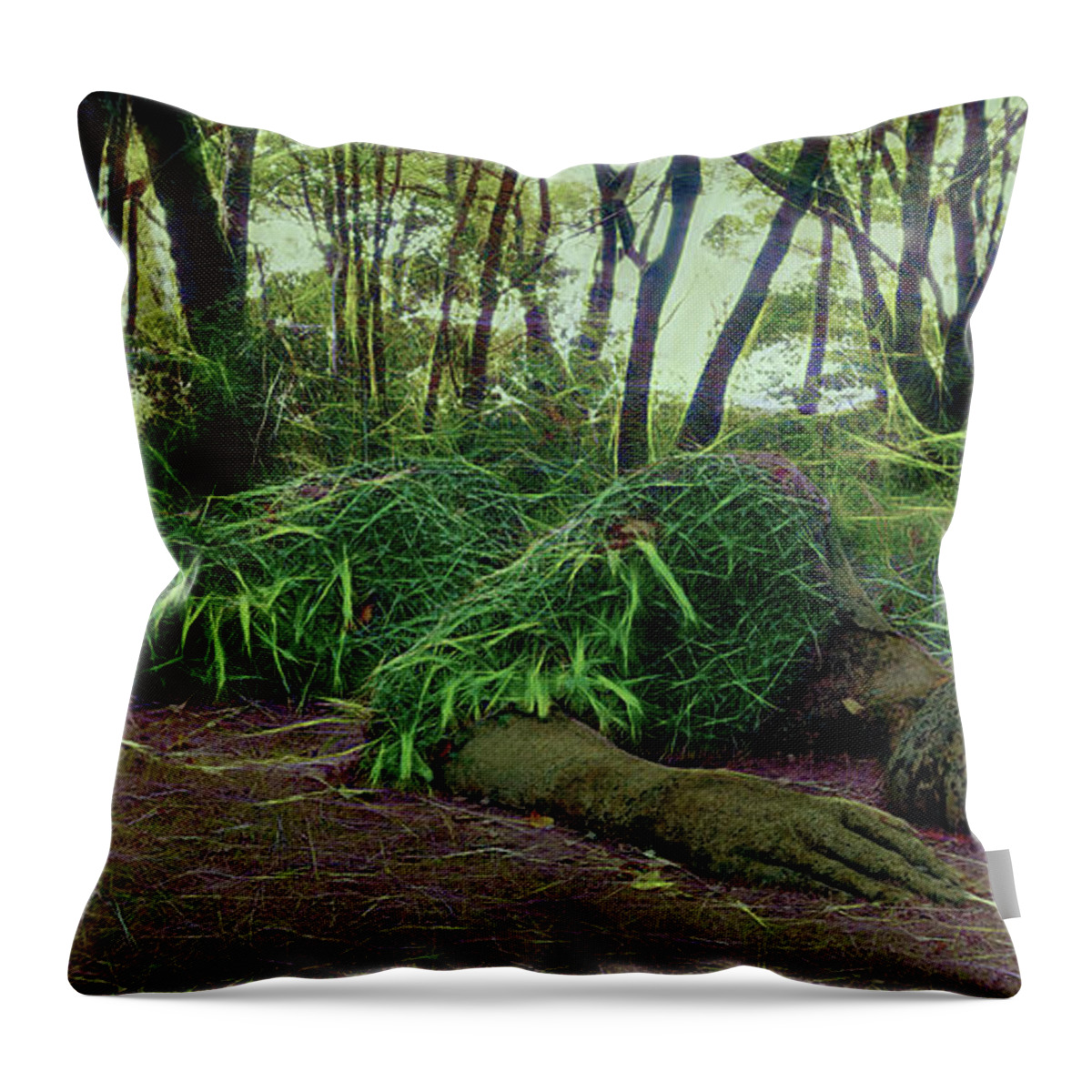 Green Throw Pillow featuring the photograph Sleeping beauty by Ron Harpham