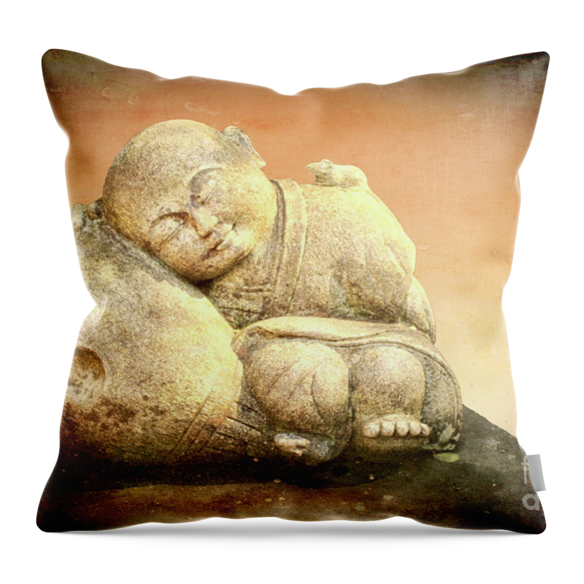 Buddha Throw Pillow featuring the photograph Sleeping Buddha by Lynn Bolt