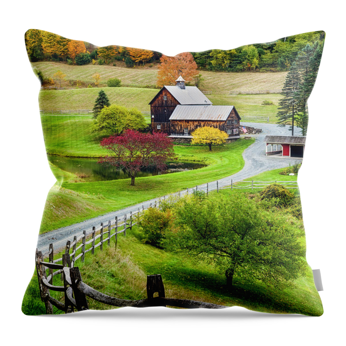 Jenne Farm Throw Pillow featuring the photograph Sleepy Hollow Farm in Autumn by Randy Lemoine