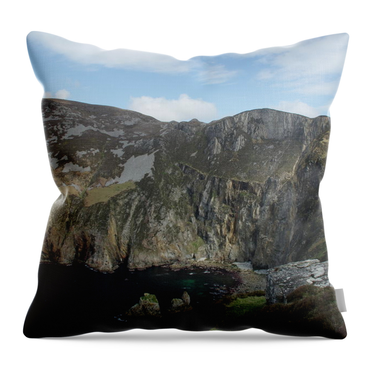 Cliffs Throw Pillow featuring the photograph Sliabh Liag II by Greg Graham