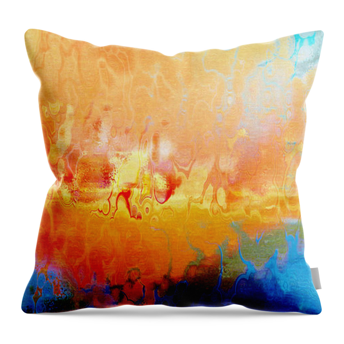 Abstract Art Throw Pillow featuring the painting Slice Of Heaven Horizontal - Abstract Art by Jaison Cianelli