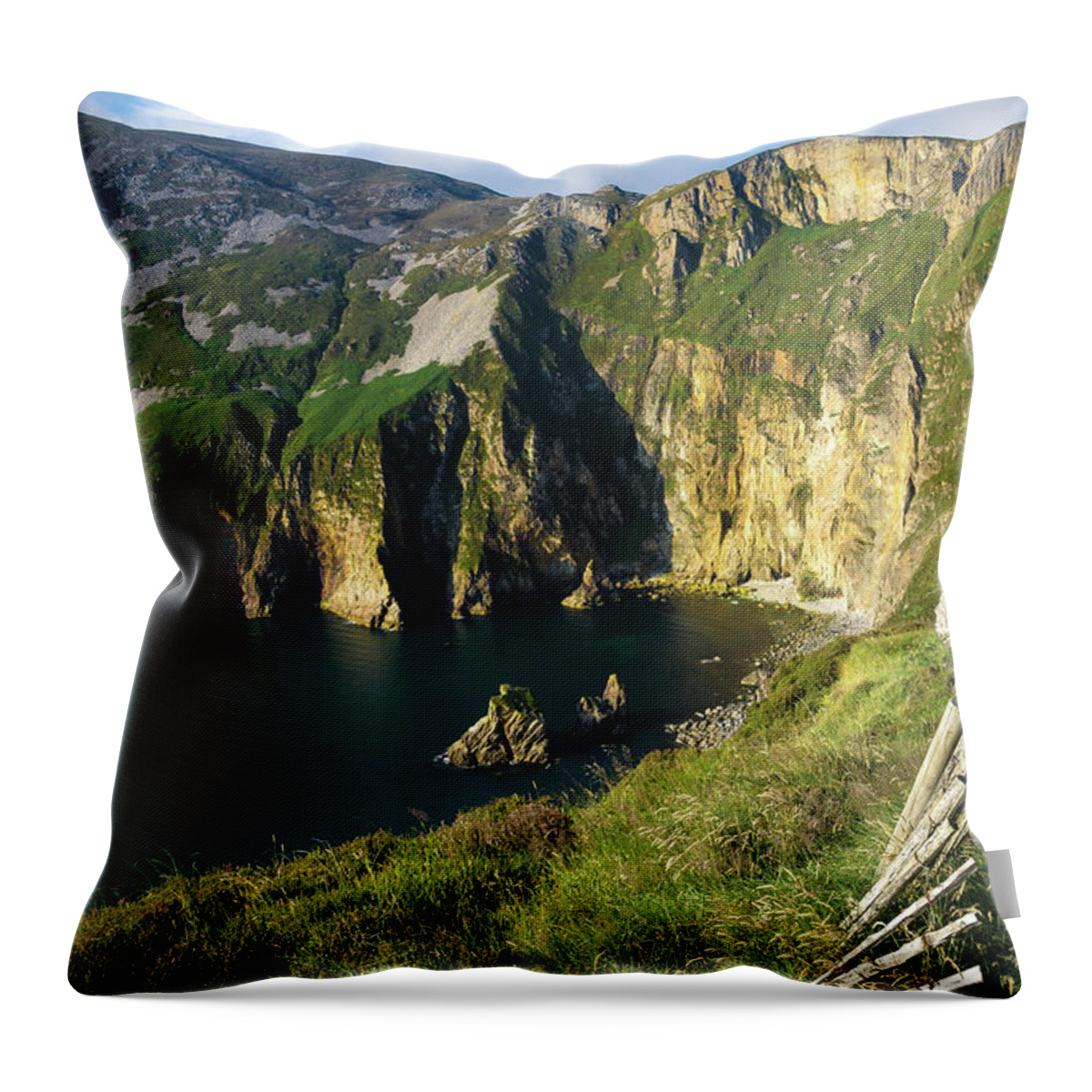 Ireland Throw Pillow featuring the photograph Slieve League cliffs eastern end by RicardMN Photography