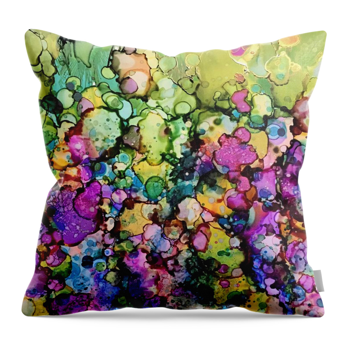 Abstract Painting. Throw Pillow featuring the painting Slippery Light by Nancy Koehler