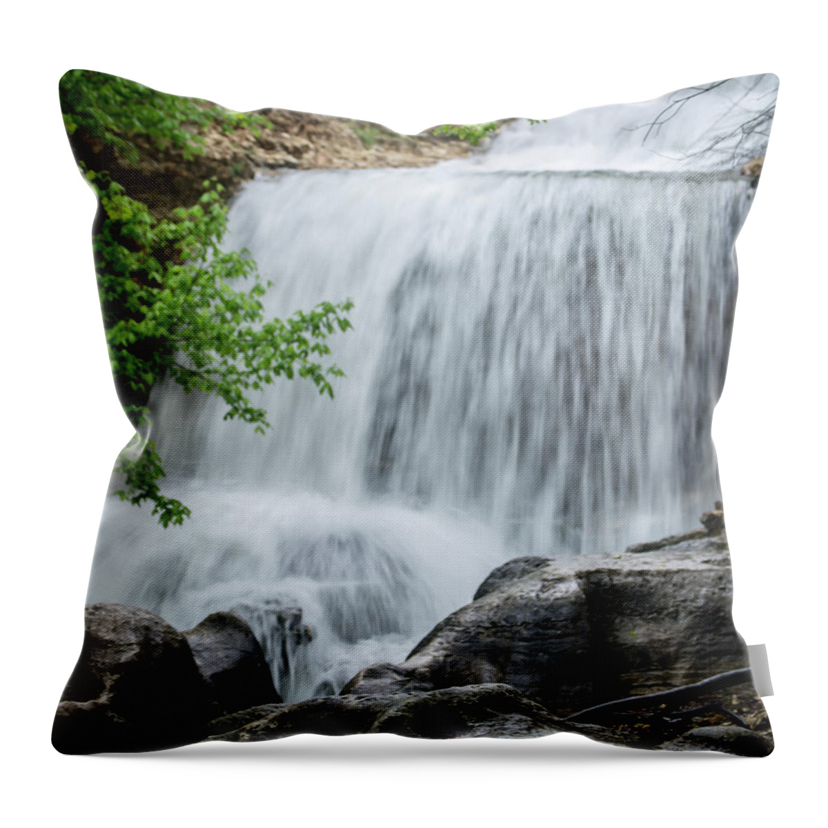 Fall Throw Pillow featuring the photograph Slippery Rocks by Steve Marler