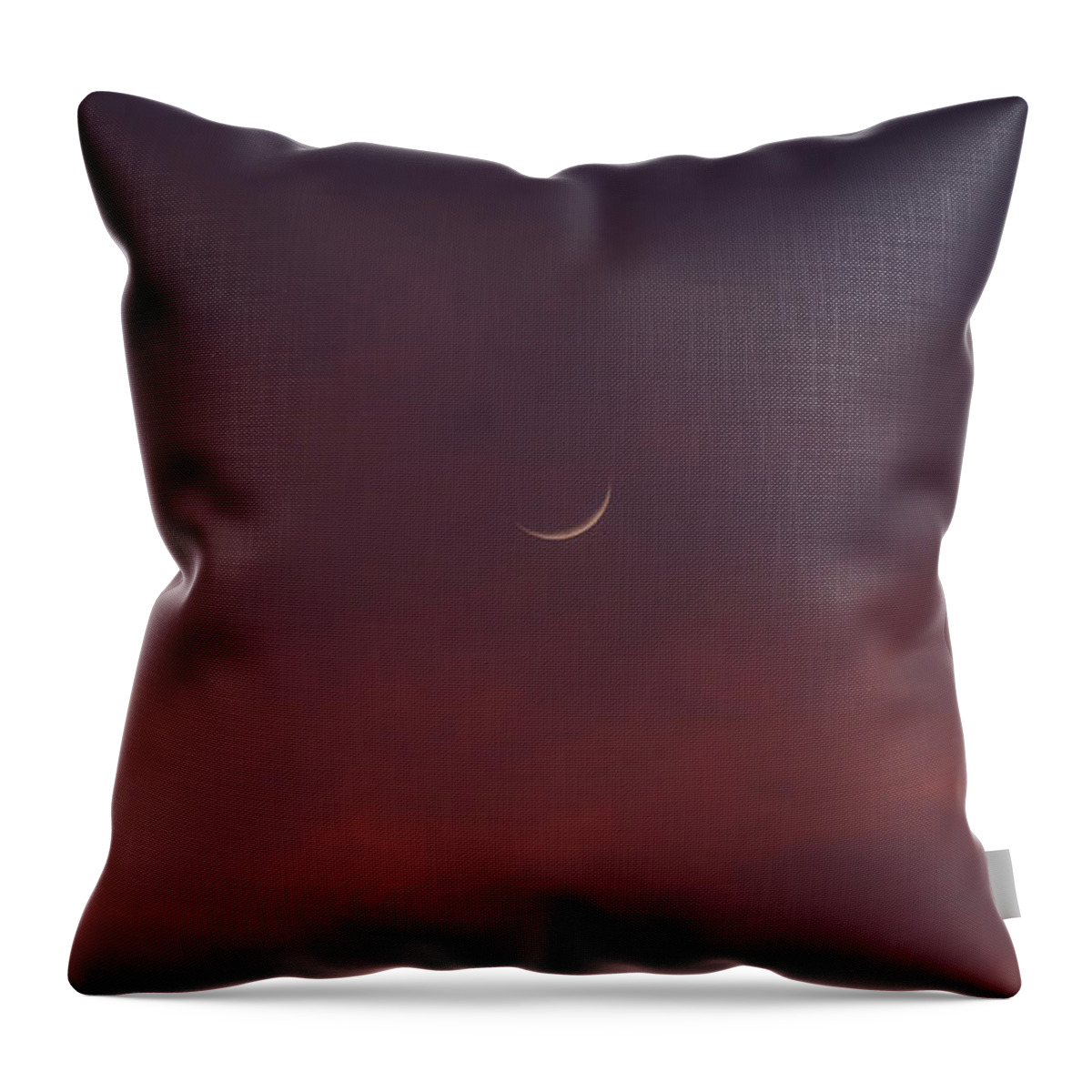Florida Throw Pillow featuring the photograph Sliver Moon Floating in a Pink Sky Over Venice Florida by Lawrence S Richardson Jr