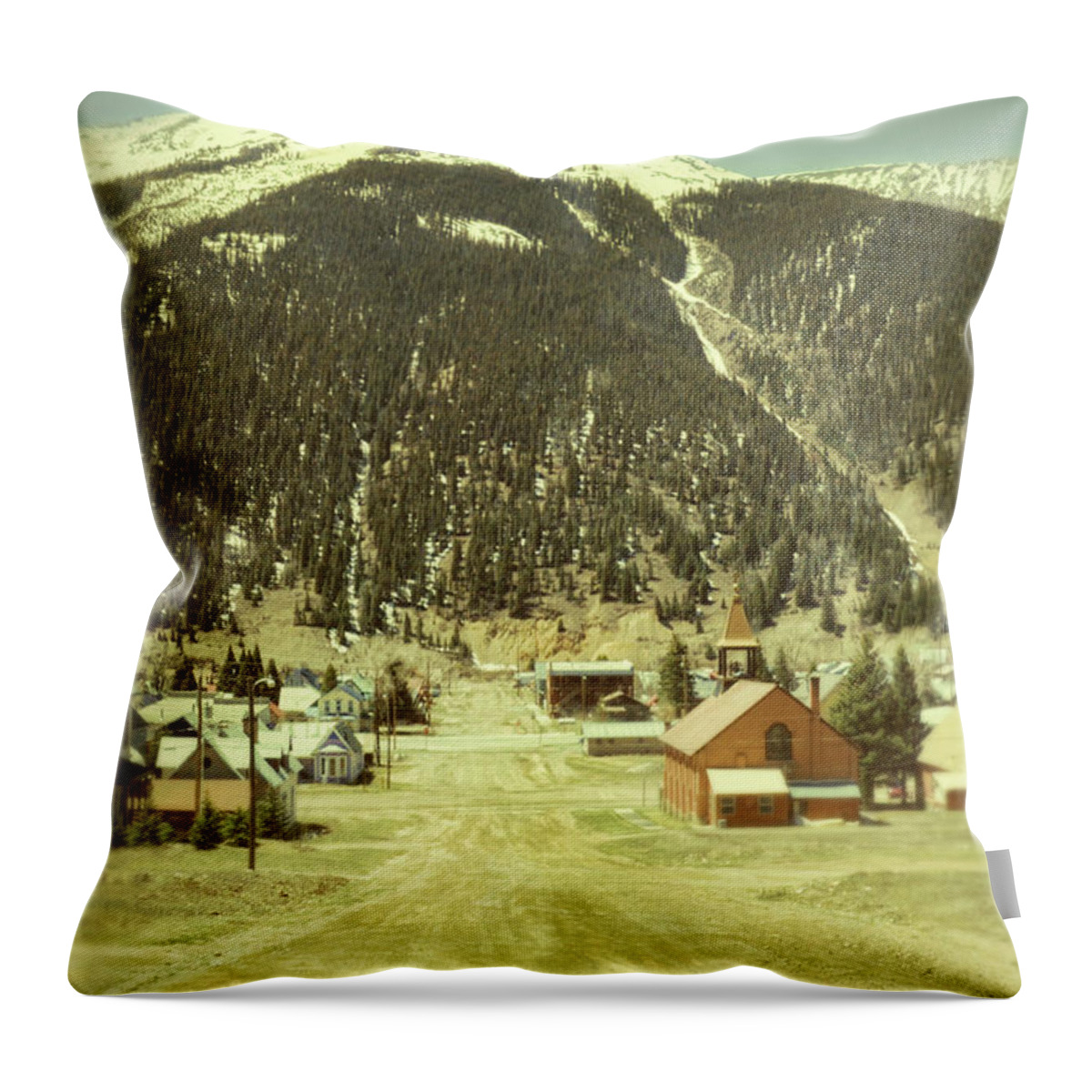 Mountains Throw Pillow featuring the photograph Small Rocky Mountain Town by Jill Battaglia