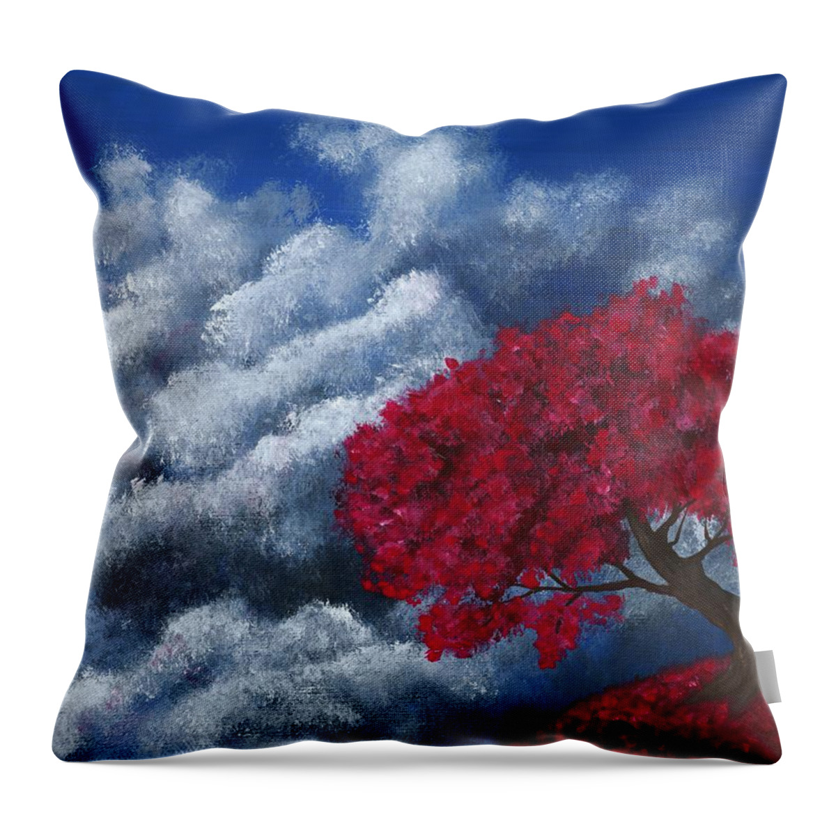 Tree Throw Pillow featuring the painting Small World by Anastasiya Malakhova