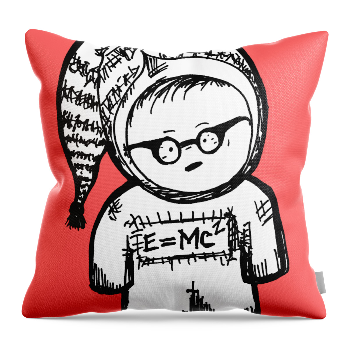 Grumpypants Throw Pillow featuring the drawing Smartypants by Unhinged Artistry