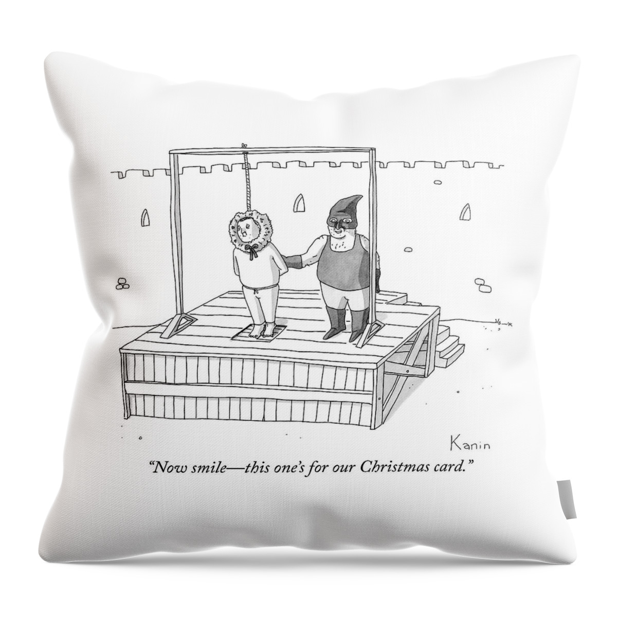 Smile For Our Christmas Card Throw Pillow