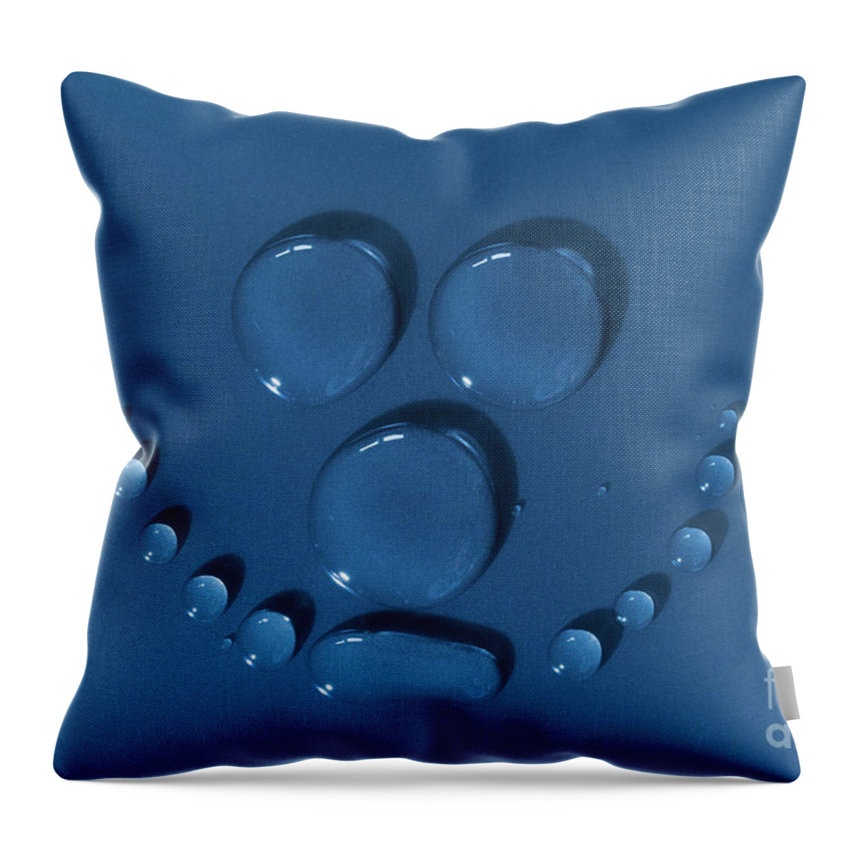 Face Throw Pillow featuring the photograph Smily face made of water drops by Simon Bratt