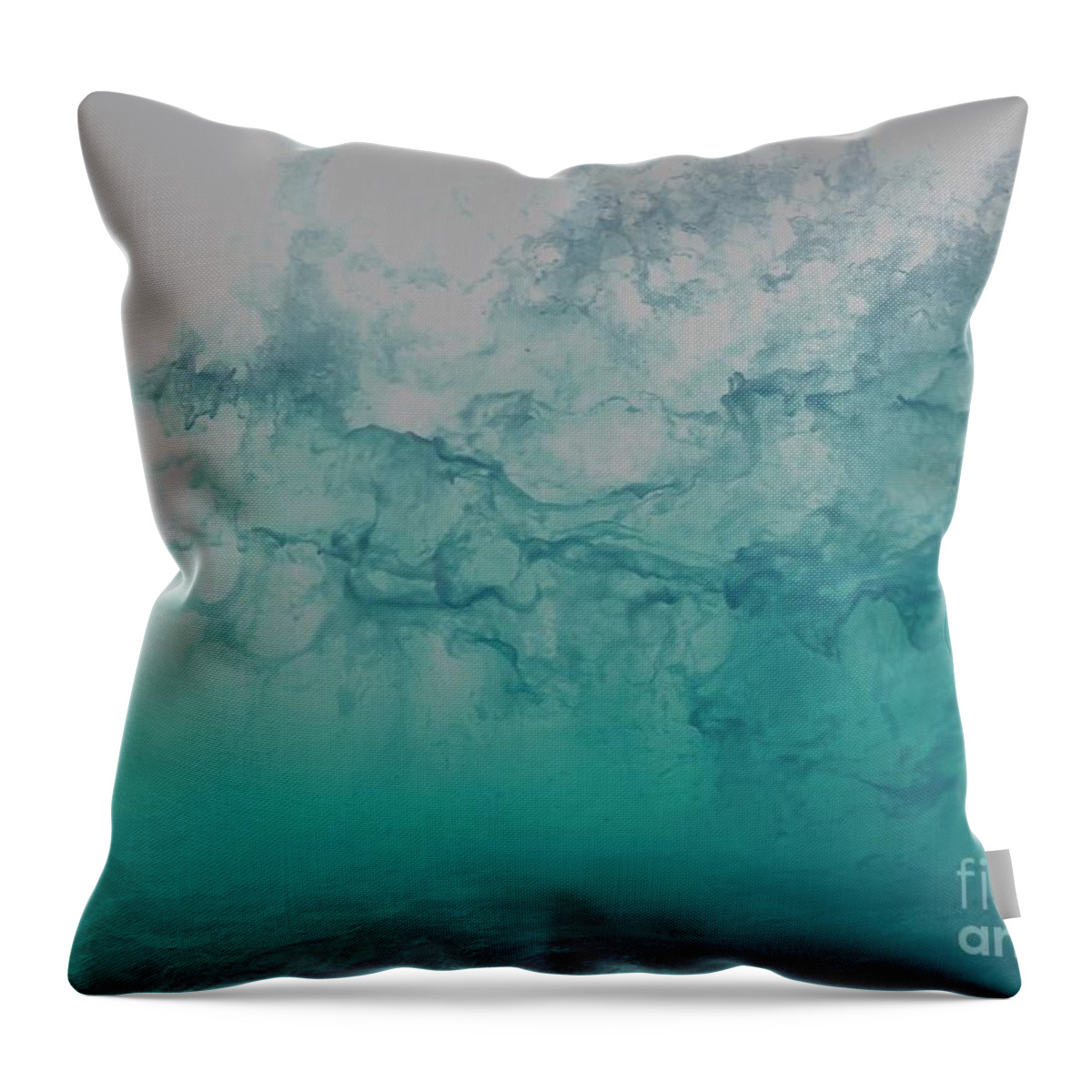 Ocean Throw Pillow featuring the photograph Smokey Blue Wave by Debra Banks