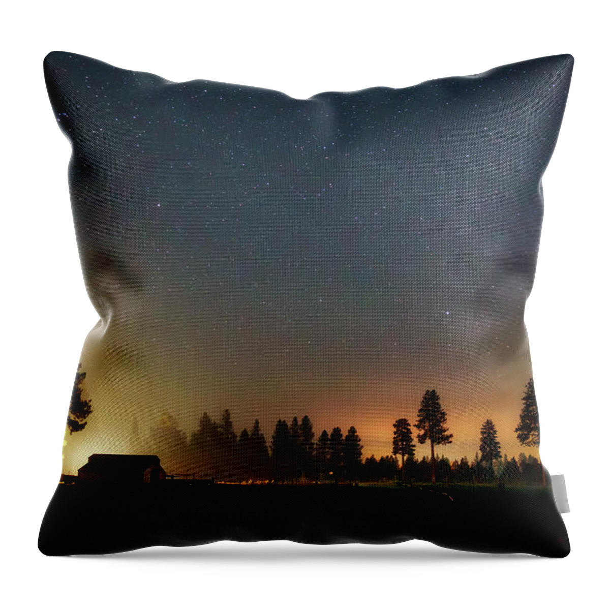 Landscape Throw Pillow featuring the photograph Smoky Sisters by Cat Connor