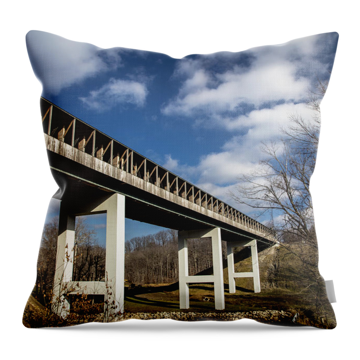 Smolen Gulf Bridge Throw Pillow featuring the photograph Smolen Gulf Bridge 3 by John McGraw