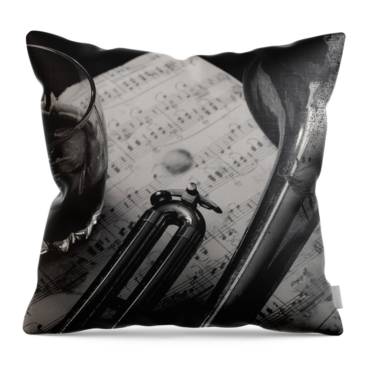 Jazz Throw Pillow featuring the photograph Smooth Jazz B n W by Eugene Campbell