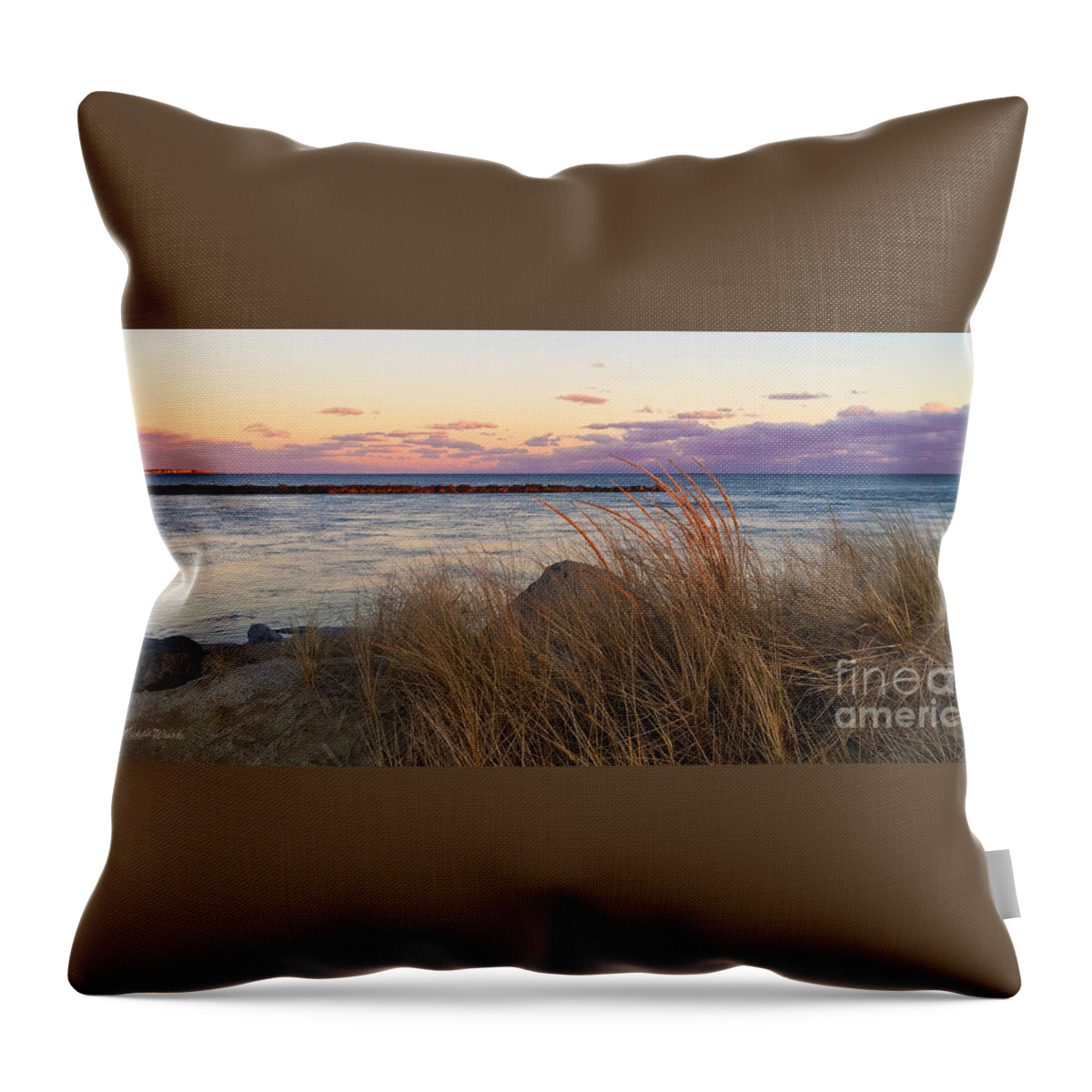 Smugglers Beach Sunset Throw Pillow featuring the photograph Smugglers Beach Sunset by Michelle Constantine