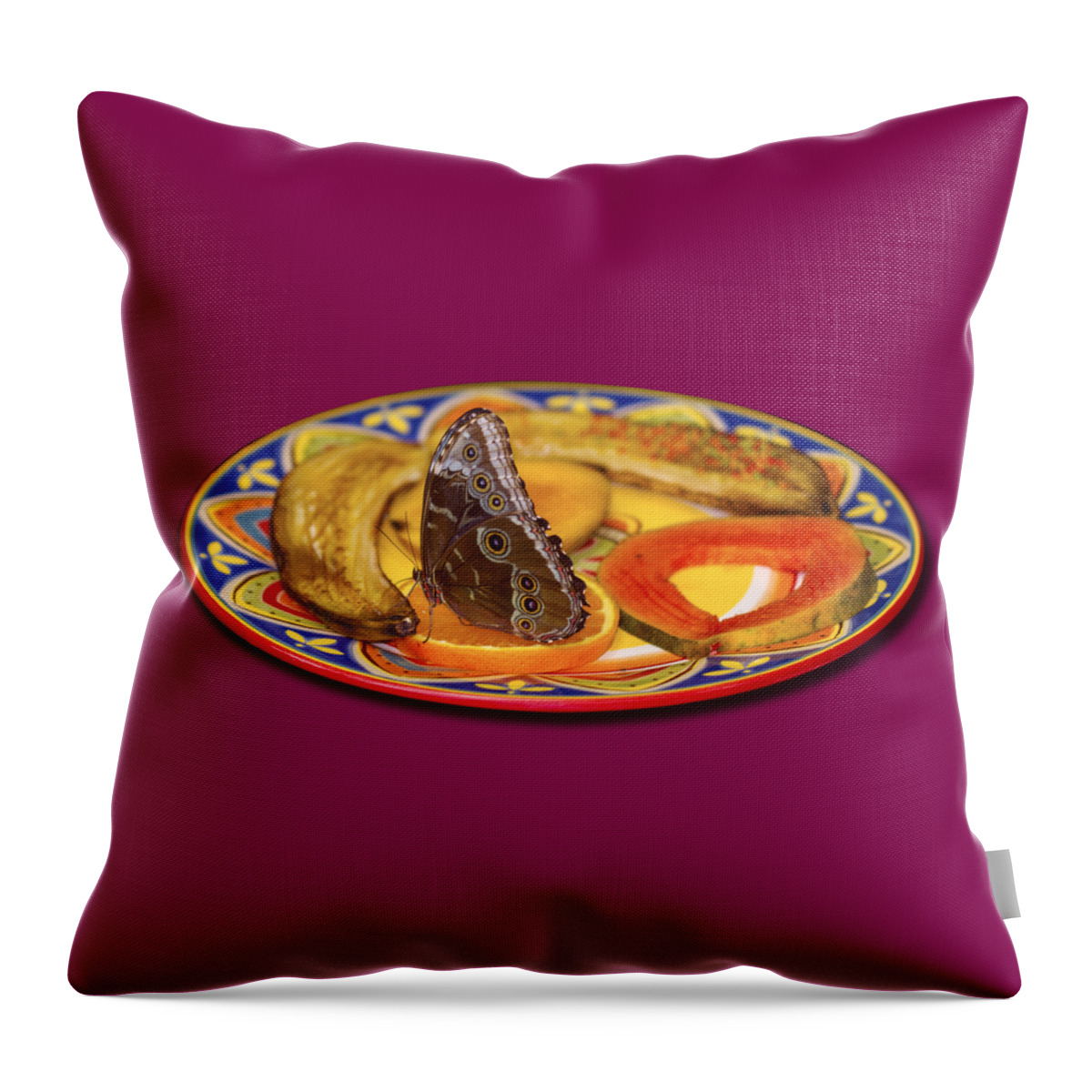 Butterfly Throw Pillow featuring the photograph Snacking Butterfly by Bob Slitzan