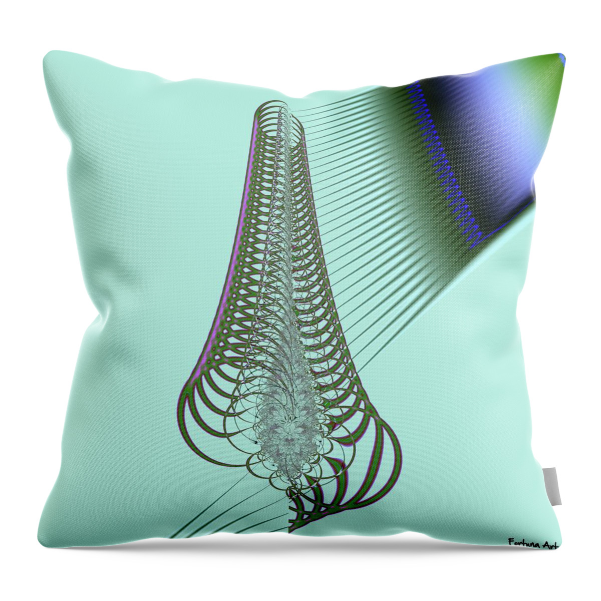 Fractals Throw Pillow featuring the digital art Snail Shell by Dragica Micki Fortuna