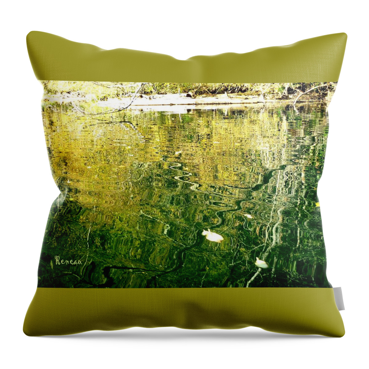 Trees Throw Pillow featuring the photograph Snaky Reflection by A L Sadie Reneau