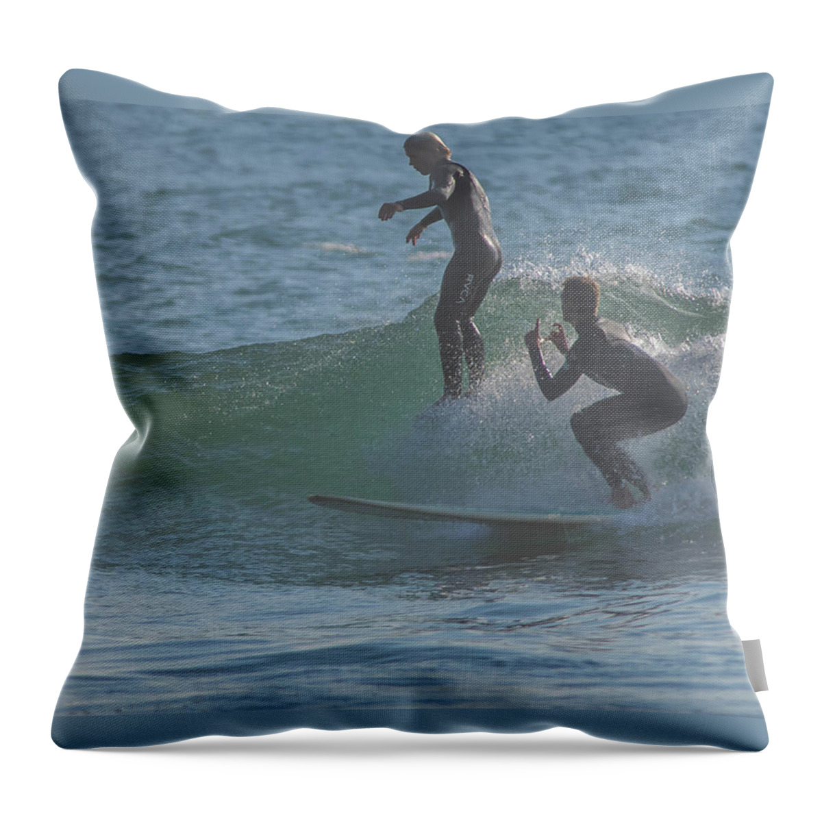 Surfers Throw Pillow featuring the photograph Snap Shot Balance by Bruce Pritchett