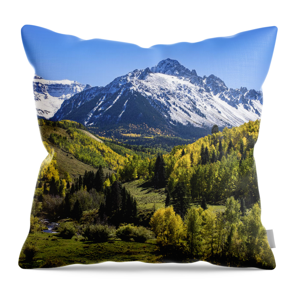 Colorado Photographs Throw Pillow featuring the photograph Sneffles And Stream 3 by Gary Benson