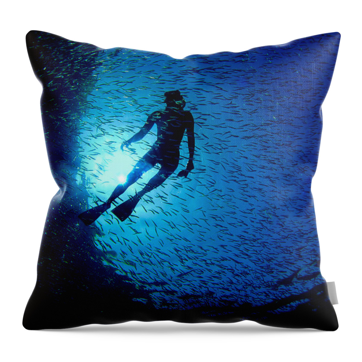 Sail Throw Pillow featuring the photograph Snorkeler by Gary Felton
