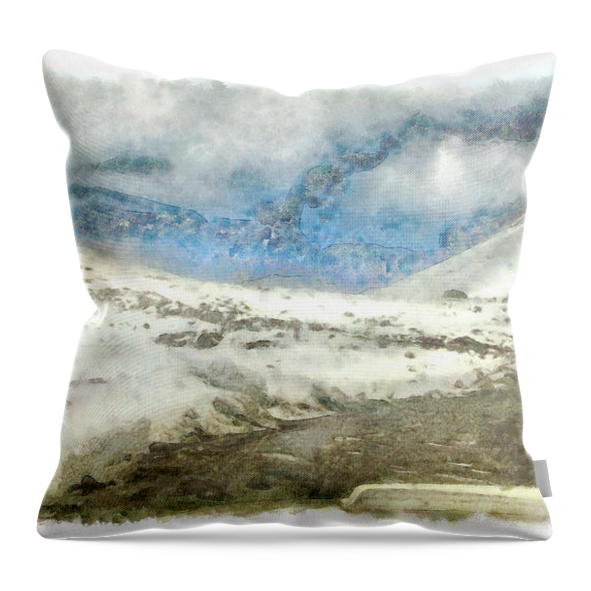Snow Throw Pillow featuring the photograph Snow and ice melting to form water by Ashish Agarwal