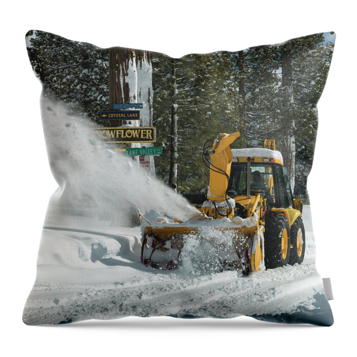 Sierra Nevada Mountains Throw Pillow featuring the photograph Snow Blowing by Jim Thompson