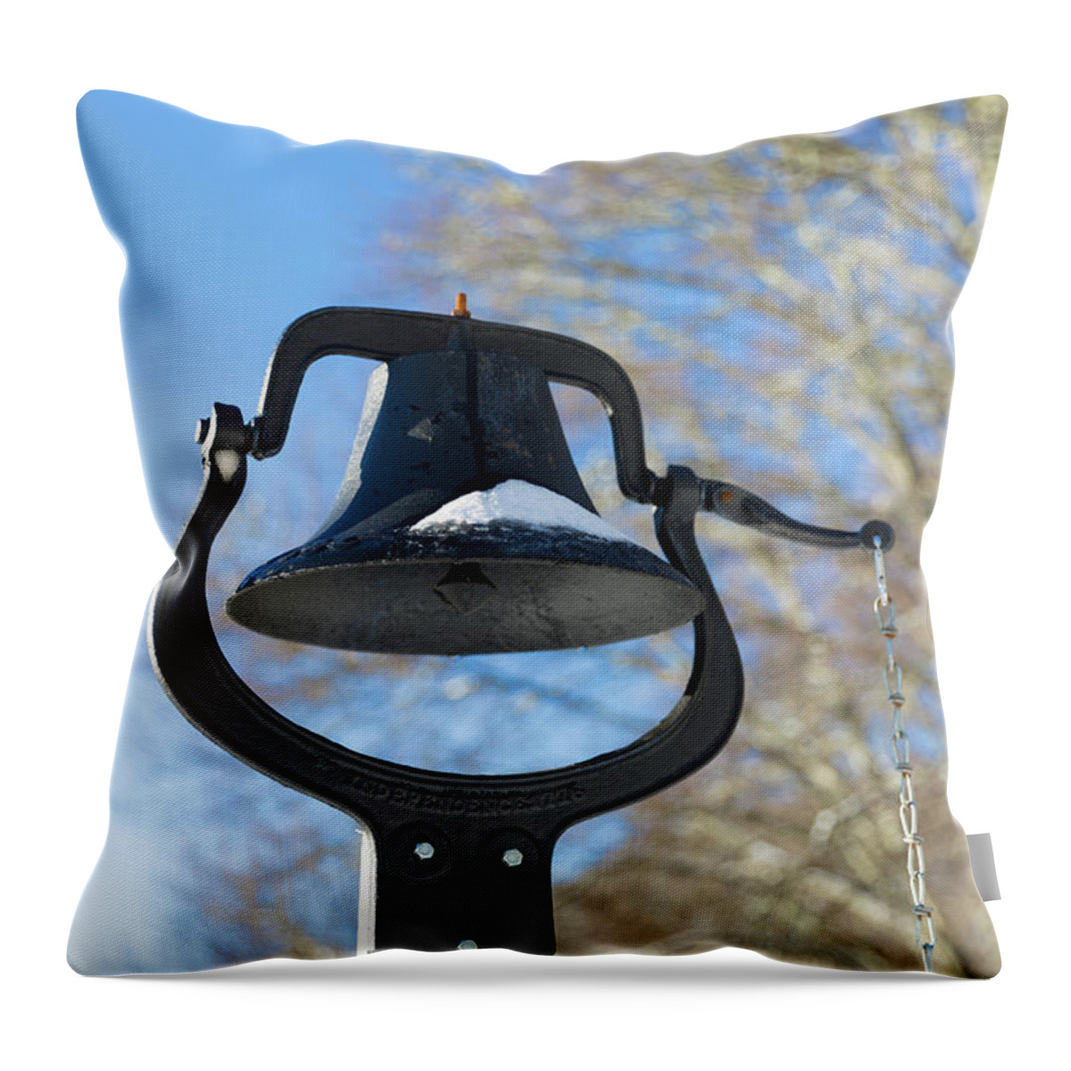 Bell Throw Pillow featuring the photograph Snow Covered Bell by D K Wall