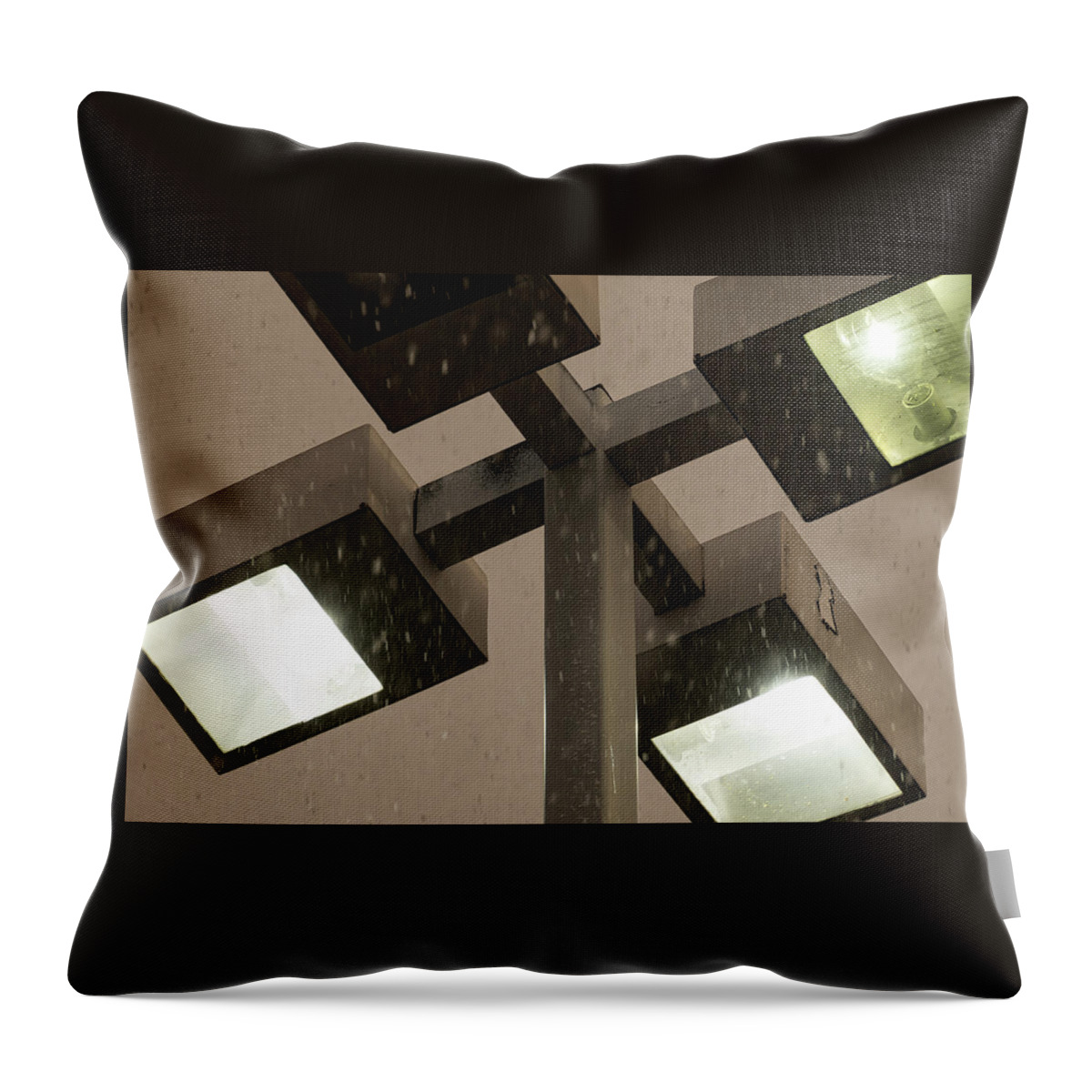 Snow In The Air Throw Pillow featuring the photograph Snow in the Air 2 - by Julie Weber