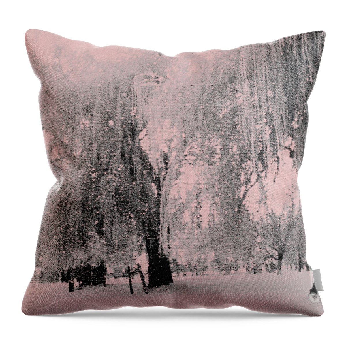 Snowy Sunday Throw Pillow featuring the photograph Snowing again by Julie Lueders 