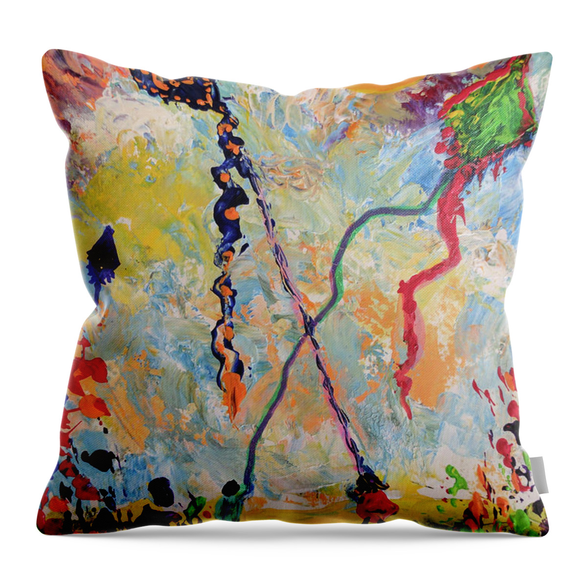 Kite Throw Pillow featuring the painting Soaring High by Sarabjit Singh