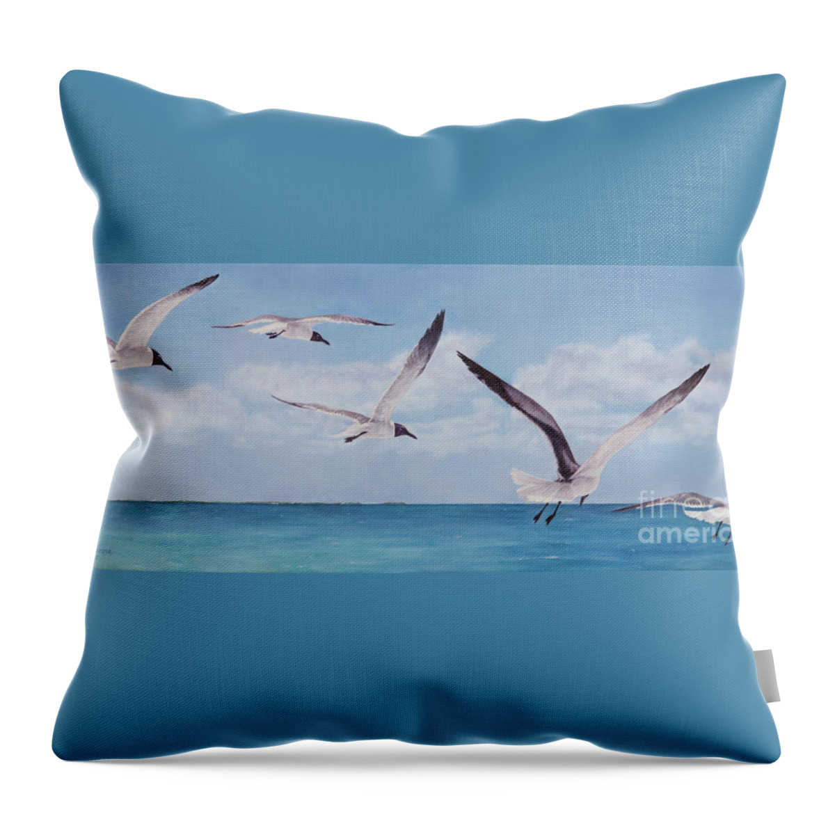 Roshanne Throw Pillow featuring the painting Soaring by Roshanne Minnis-Eyma