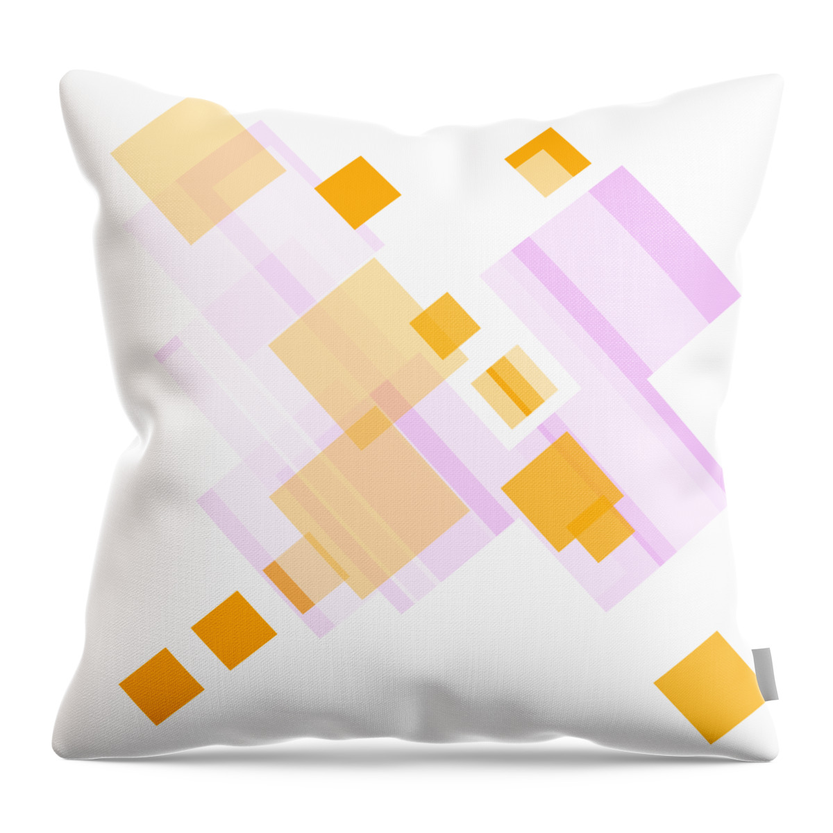 Orange Throw Pillow featuring the digital art Soft orange and delicate pink by Ewelina Karbownik