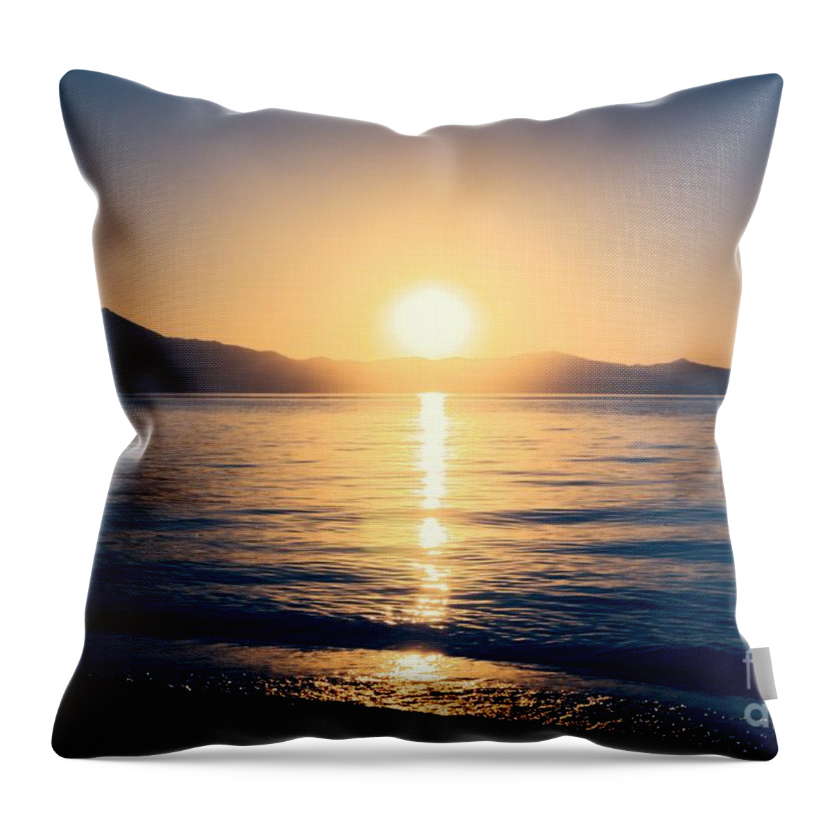Soft Throw Pillow featuring the photograph Soft Sunset Lake by Joe Lach