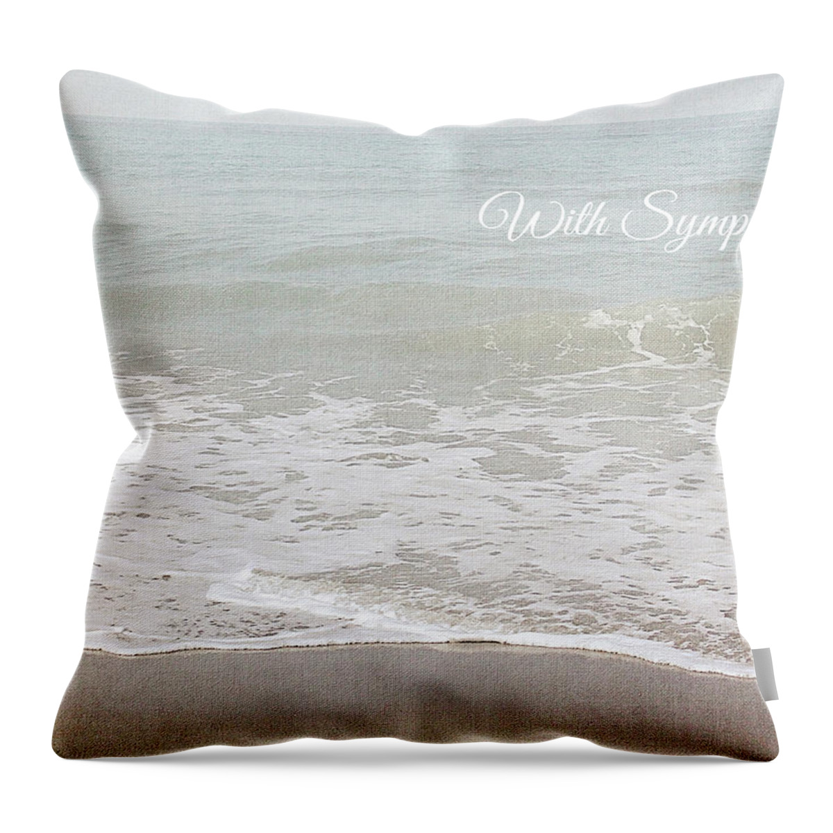 Sympathy Throw Pillow featuring the mixed media Soft Waves Sympathy Card- Art by Linda Woods by Linda Woods