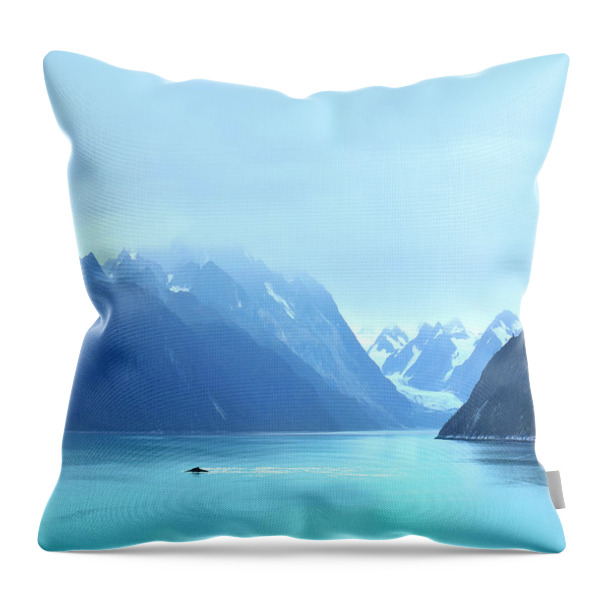 Humpback At Glacier Bay Throw Pillow featuring the photograph Sojourn by John Poon