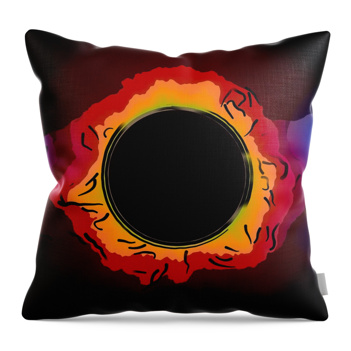 Sun Throw Pillow featuring the painting Solar Eclipse 3 by Celestial Images
