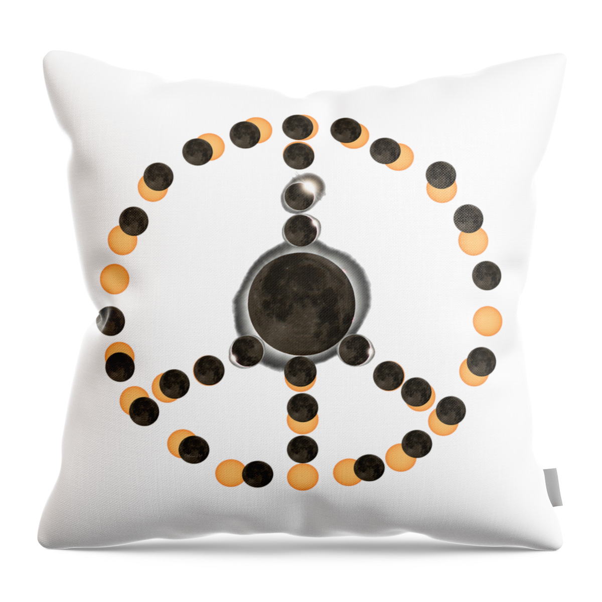 Peace Throw Pillow featuring the digital art Solar Eclipse Peace on Earth by Lena Owens - OLena Art Vibrant Palette Knife and Graphic Design