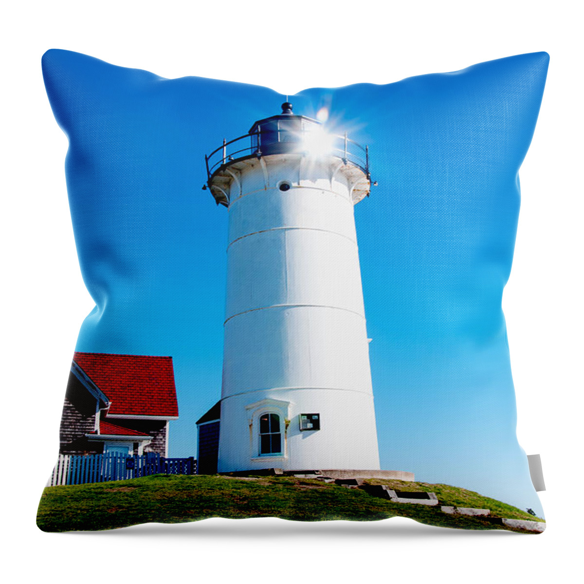 Cape Cod Throw Pillow featuring the photograph Solar Lighthouse by Greg Fortier
