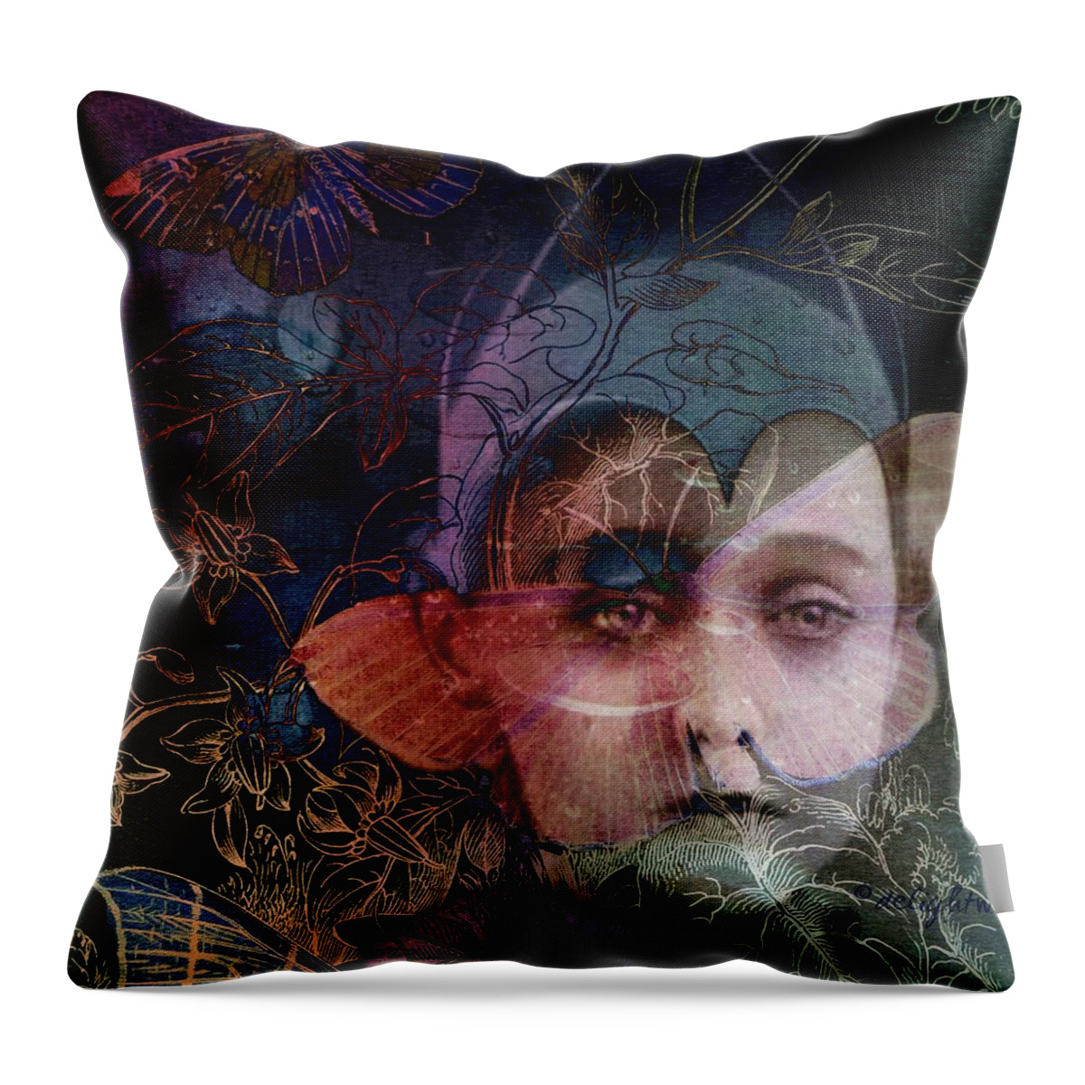 Dark Art Throw Pillow featuring the digital art Solaris by Delight Worthyn