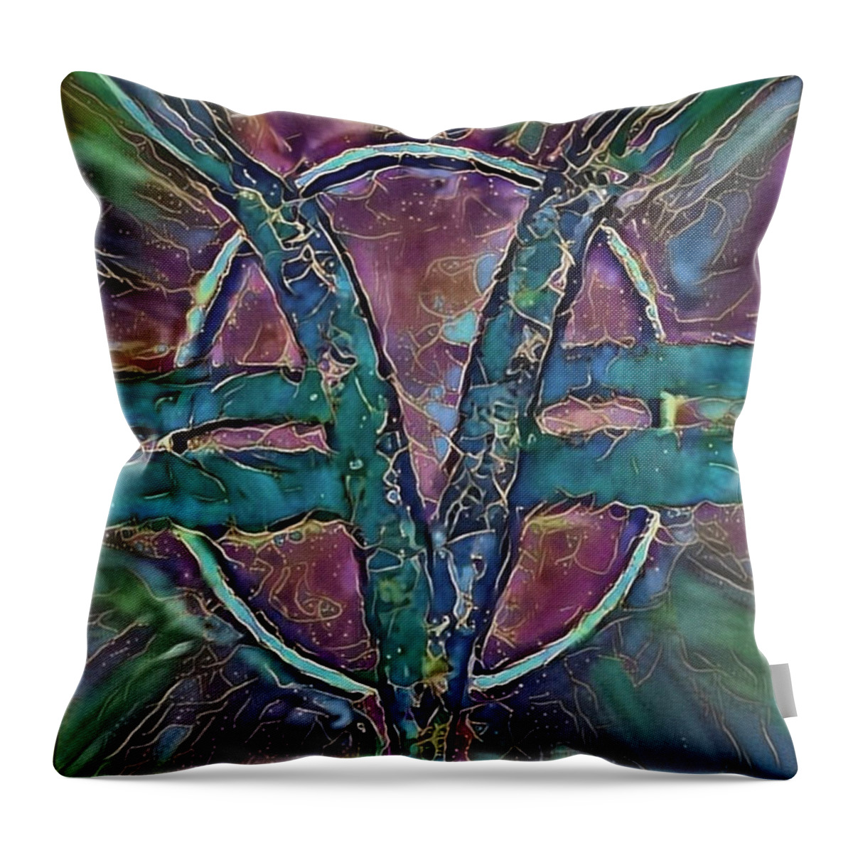 Janice Lohman Throw Pillow featuring the digital art SOM Symbol - Multi D100 by Artistic Mystic